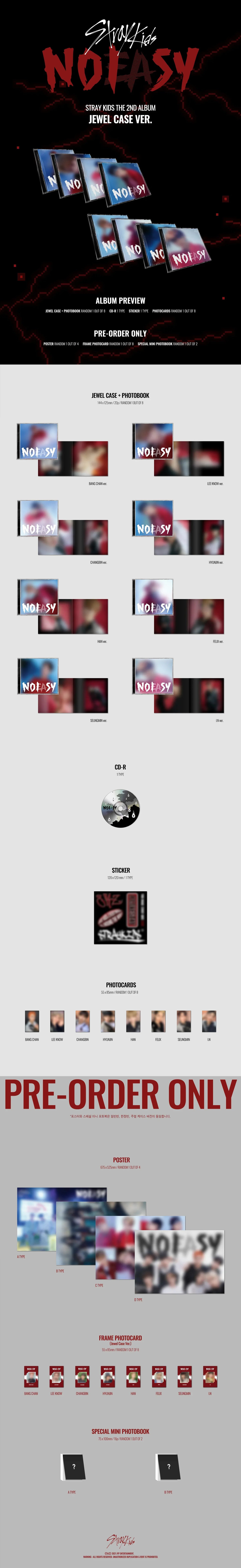Stray Kids - Noeasy - Jewelcase. (Random Ver.)