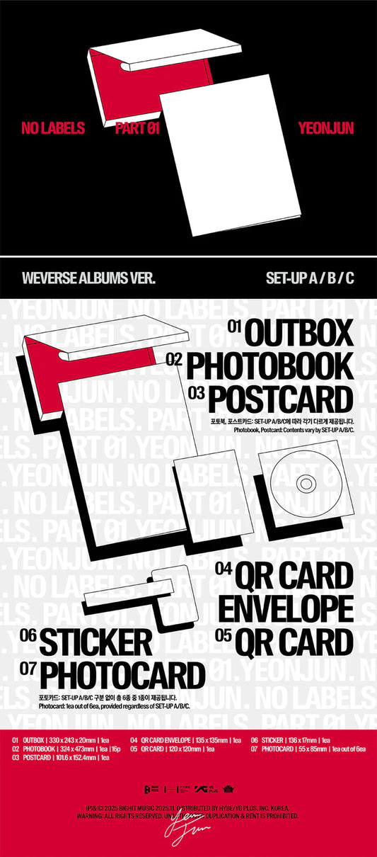 (PRE-ORDER) YEONJUN - No Labels: Part 01  [WEVERSE Version]