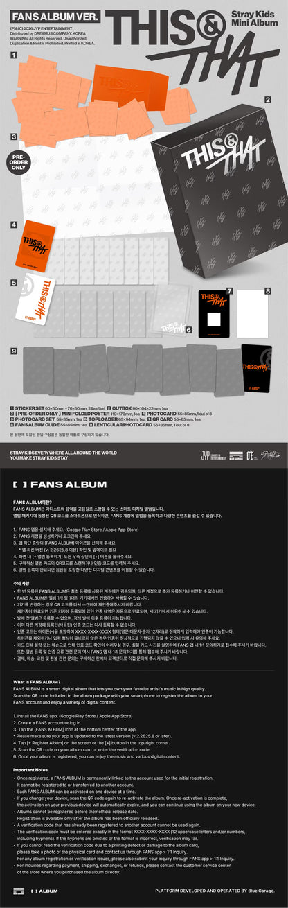 [PRE-ORDER] STRAY KIDS - THIS & THAT (FANS VER.) {RANDOM POB.}