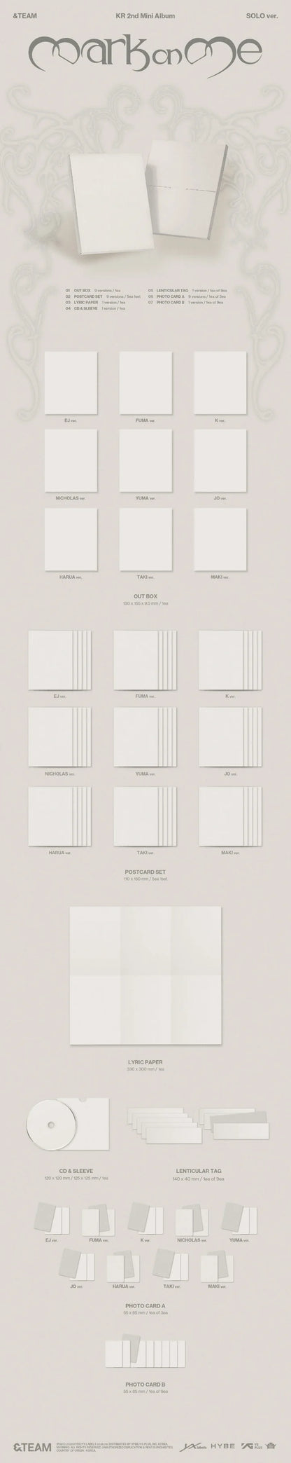 [PRE ORDER] &TEAM - Mark on Me  [SOLO EDITION.)