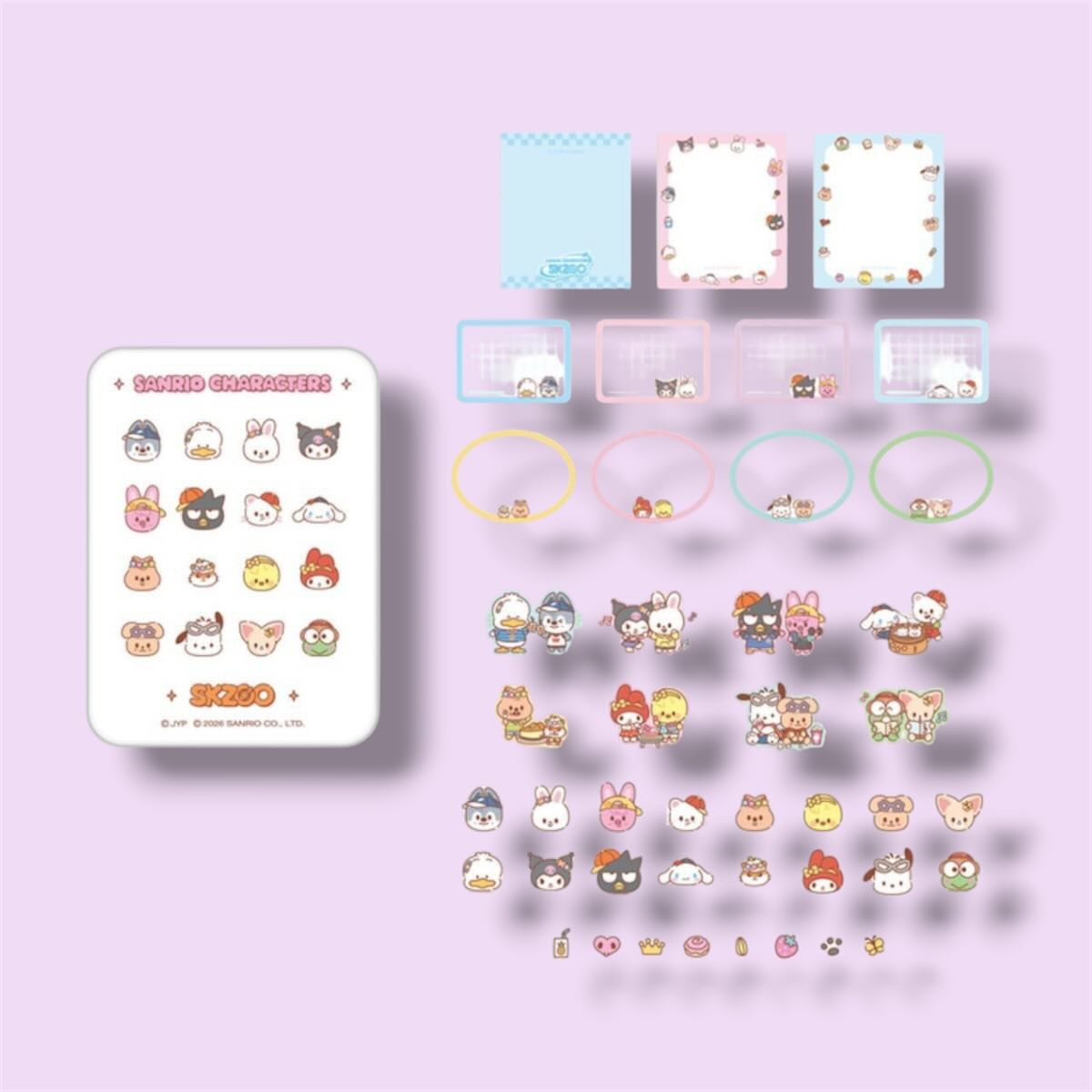 [PRE-ORDER] STRAY KIDS - SKZOO X SANRIO CHARACTERS - (TIN CASE STICKY NOTE SET.)