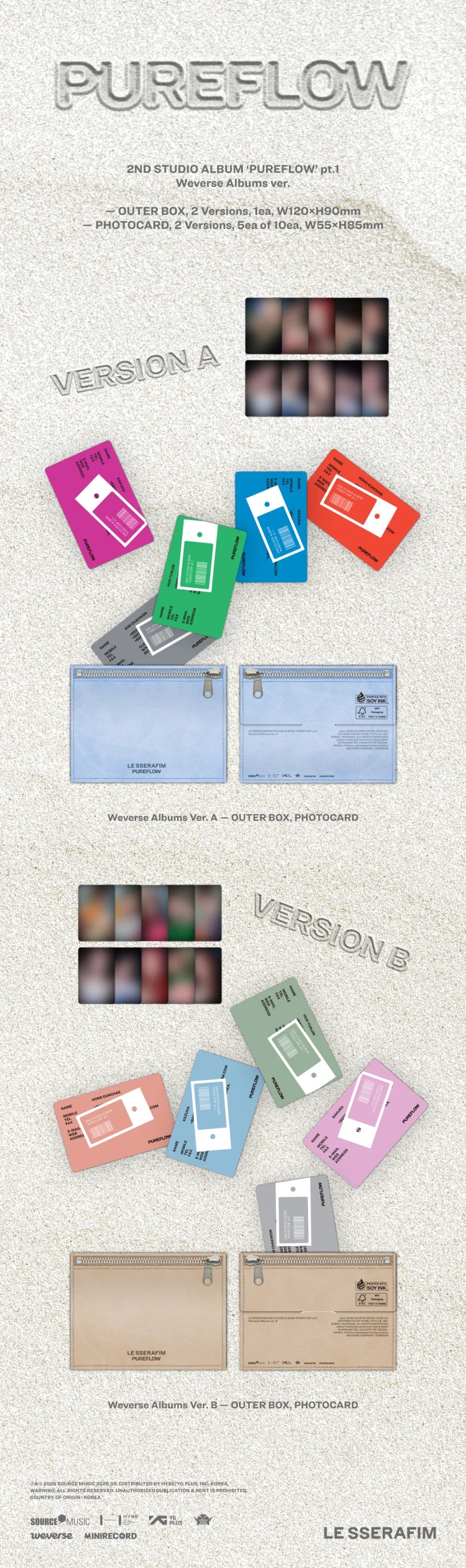 [PRE ORDER] LE SSERAFIM - PUREFLOW Part. 1 [2ND STUDIO ALBUM] - WEVERSE Ver.