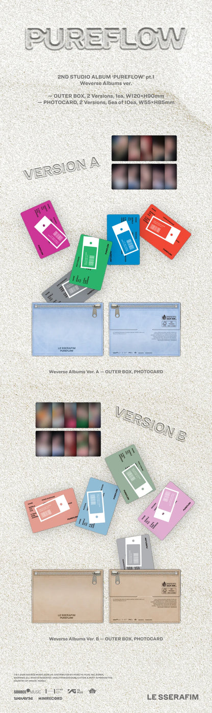 [PRE ORDER] LE SSERAFIM - PUREFLOW Part. 1 [2ND STUDIO ALBUM] - WEVERSE Ver.