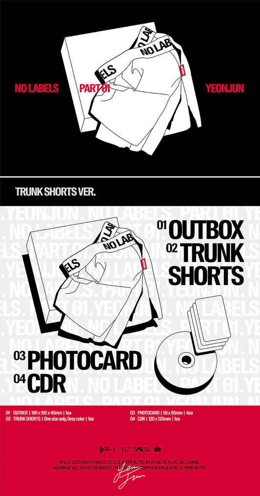 (PRE-ORDER) YEONJUN - No Labels: Part 01  [Trunk Shorts Ver.]