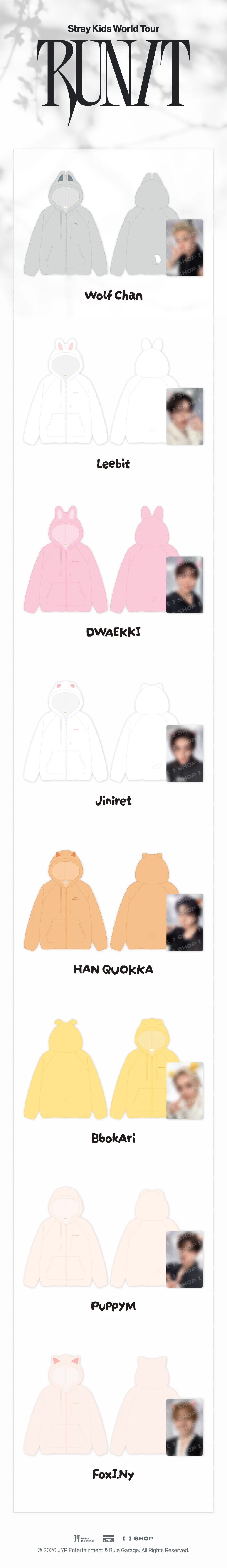 [PRE-ORDER.] STRAY KIDS - RUN IT MD (SKZOO FLEECE HOOD ZIP-UP)