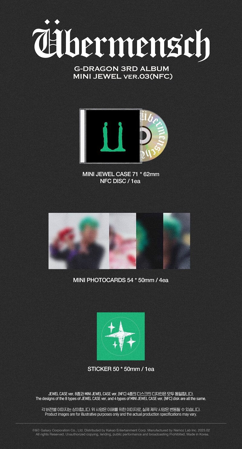 G-DRAGON  - UBERMENSCH (NFC Mini Album Ver.) [RANDOM]