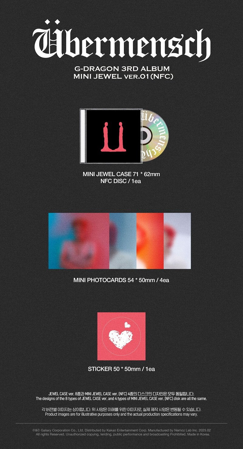 G-DRAGON  - UBERMENSCH (NFC Mini Album Ver.) [RANDOM]