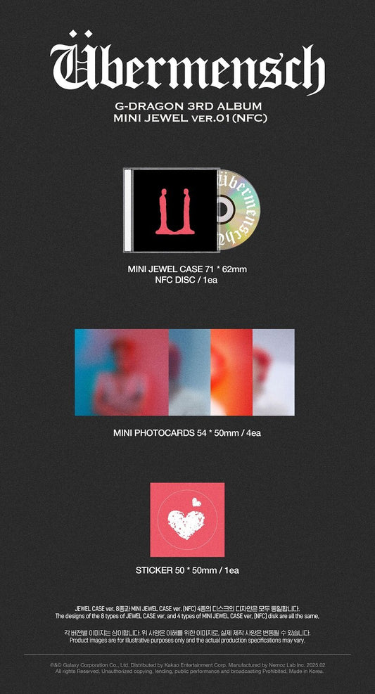 G-DRAGON  - UBERMENSCH (NFC Mini Album Ver.) [RANDOM]