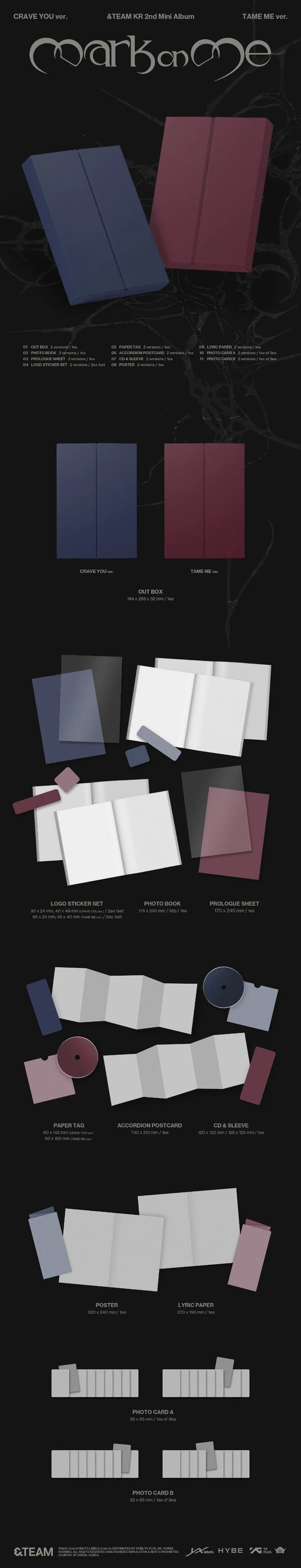 [PRE ORDER] &TEAM - Mark on Me  [STANDARD VER.]