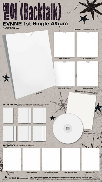 [PRE-ORDER] EVNNE - Backtalk [1st Single Album] - Digipack Ver.