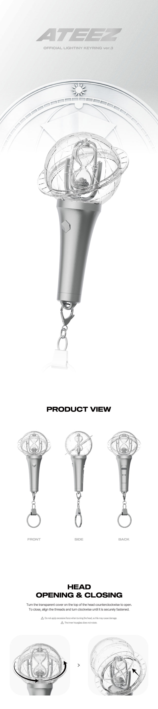 [PRE-ORDER] ATEEZ - Official Lightstick Version 3. (Keyring Ver.)