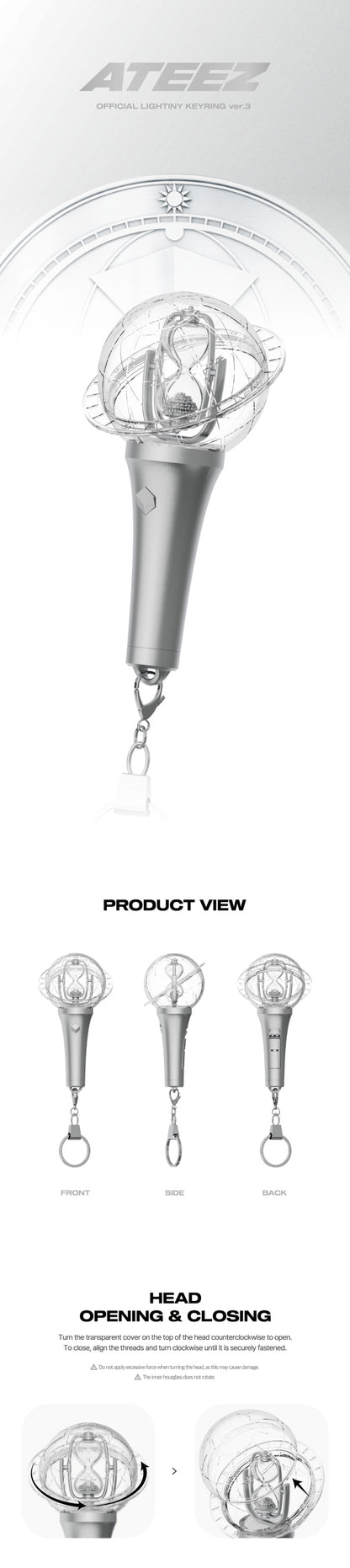 [PRE-ORDER] ATEEZ - Official Lightstick Version 3. (Keyring Ver.)