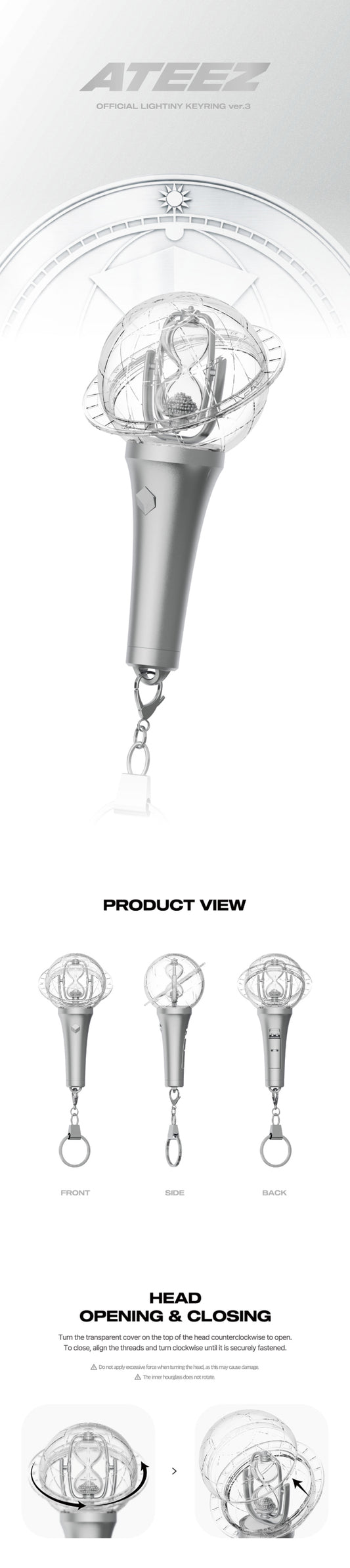 [PRE-ORDER] ATEEZ - Official Lightstick Version 3. (Keyring Ver.)