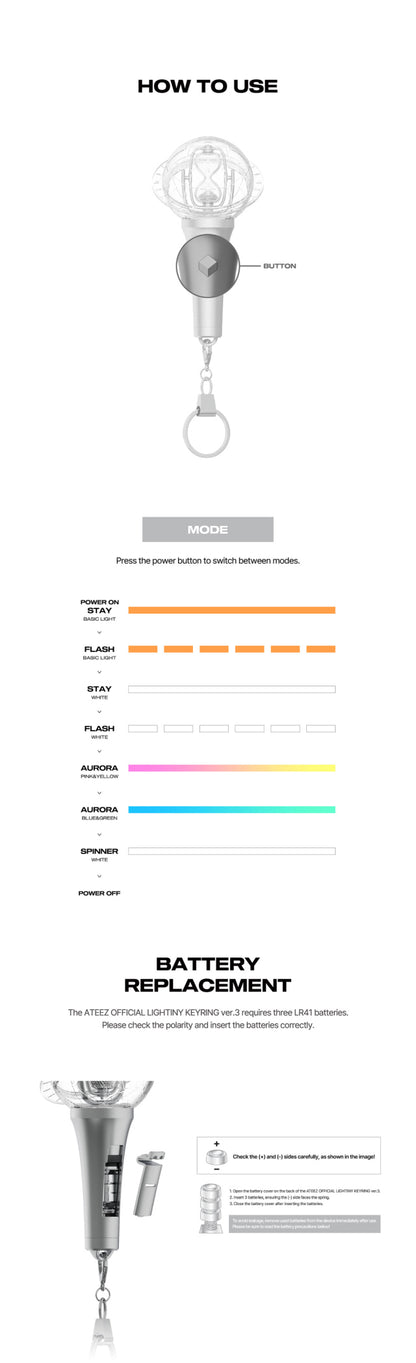 [PRE-ORDER] ATEEZ - Official Lightstick Version 3. (Keyring Ver.)