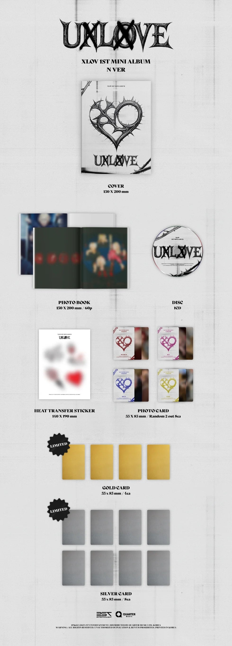 (PRE-ORDER) XLOV - [UXLXVE] 1st Mini Album.
