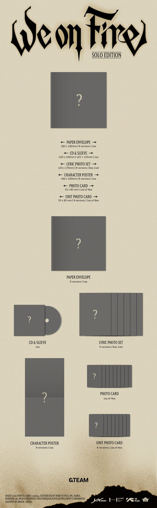 [PRE-ORDER] &TEAM 3rd EP 『We on Fire』 (SOLO EDITION)